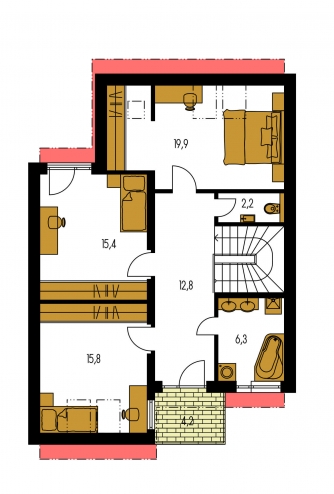 Floor plan of second floor - PORTO 22